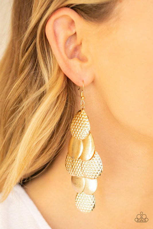 Chime Time - Gold Earrings - Paparazzi Accessories - GlaMarous Titi Jewels