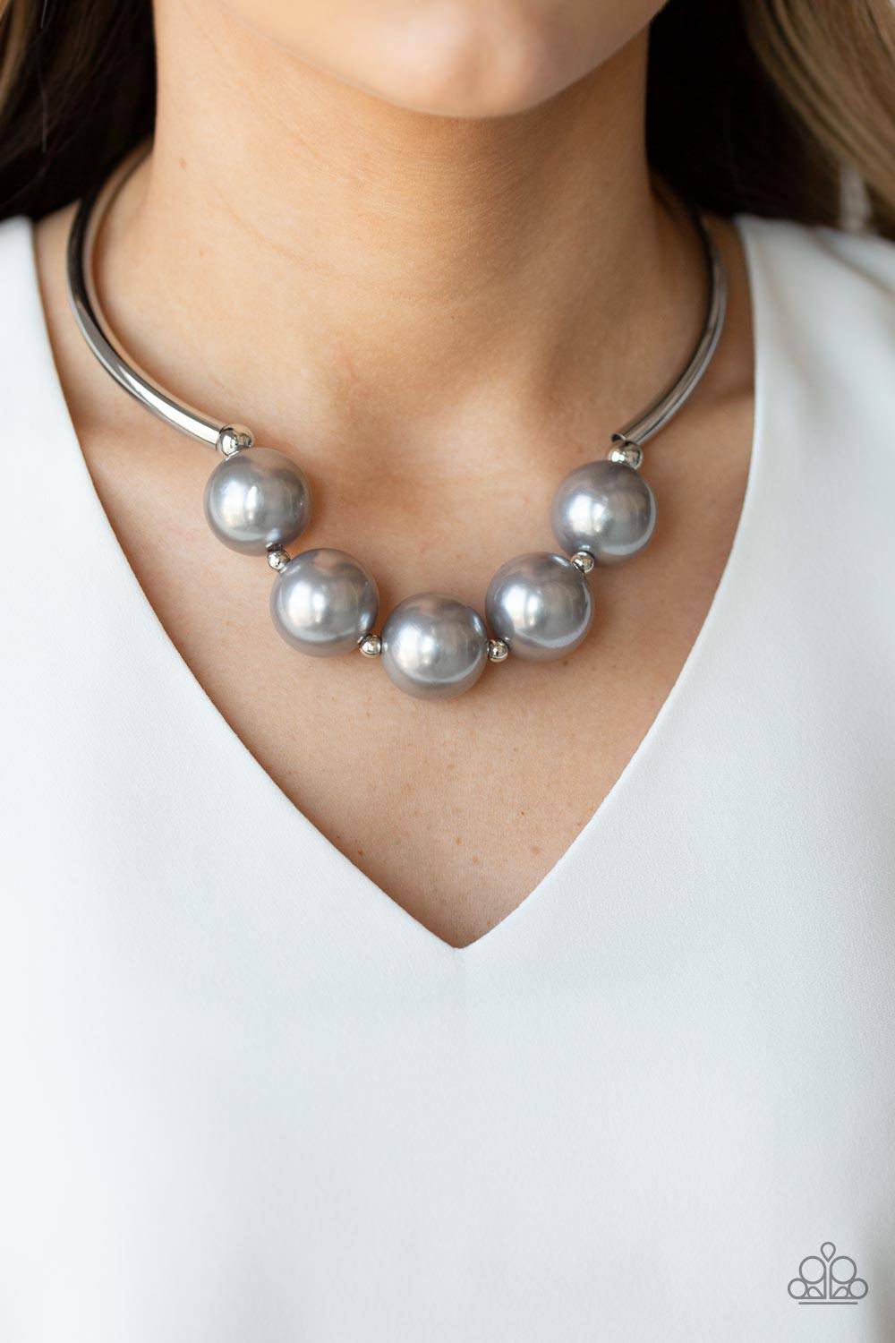 Welcome To Wall Street Silver Necklace - Paparazzi Accessories - GlaMarous Titi Jewels