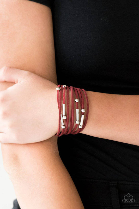 Back To BACKPACKER - Red Bracelet - Paparazzi Accessories - GlaMarous Titi Jewels