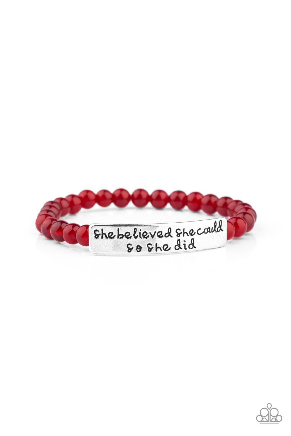 So She Did Red Bracelet - Paparazzi Accessories - GlaMarous Titi Jewels