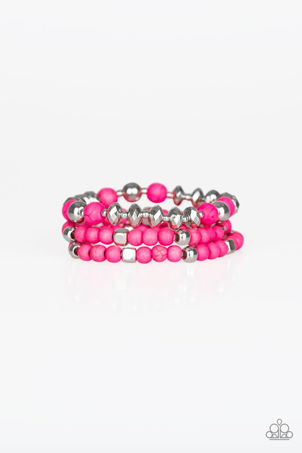 Mountain Artist - Pink Stretchy Bracelet - Paparazzi Accessories - GlaMarous Titi Jewels