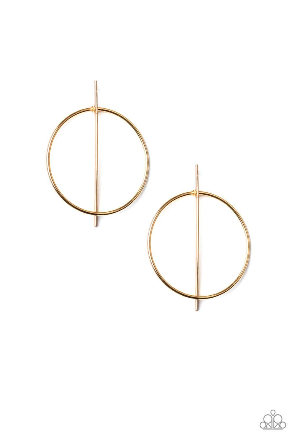 Vogue Visionary - Gold Earrings - Paparazzi Accessories - GlaMarous Titi Jewels