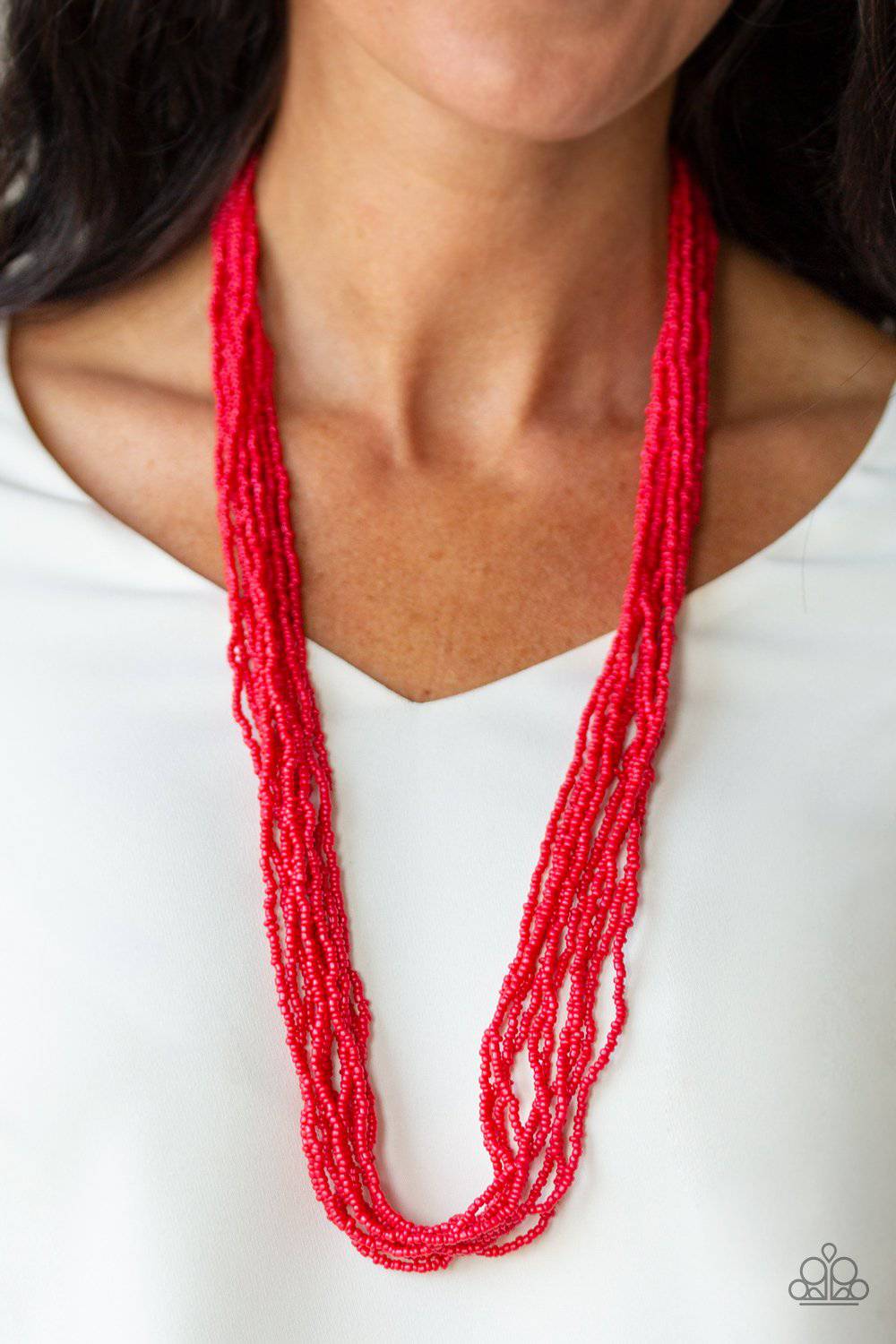 Congo Colada - Red Seed Bead Necklace - Paparazzi Accessories - GlaMarous Titi Jewels