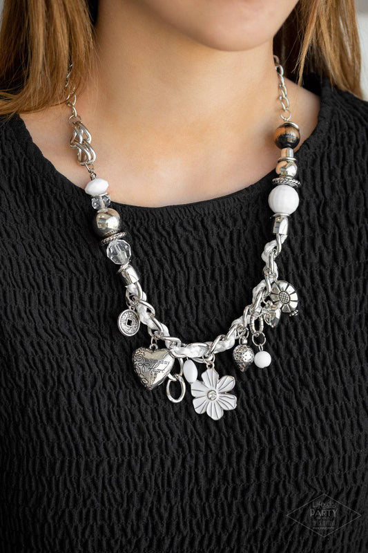 Charmed, I Am Sure White Necklace - Paparazzi Accessories - GlaMarous Titi Jewels