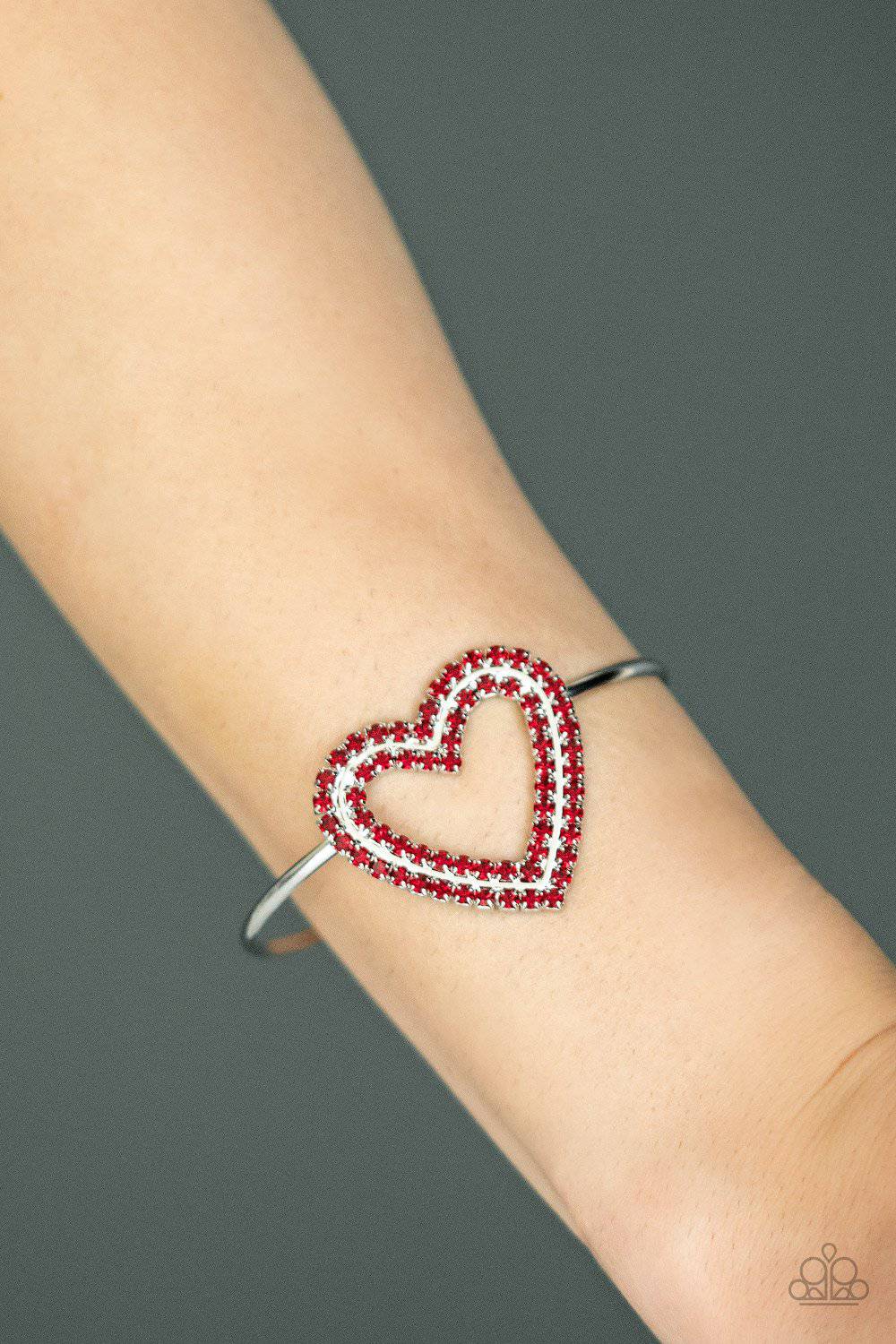 Heart Opener Red Bracelet - Paparazzi Accessories - GlaMarous Titi Jewels