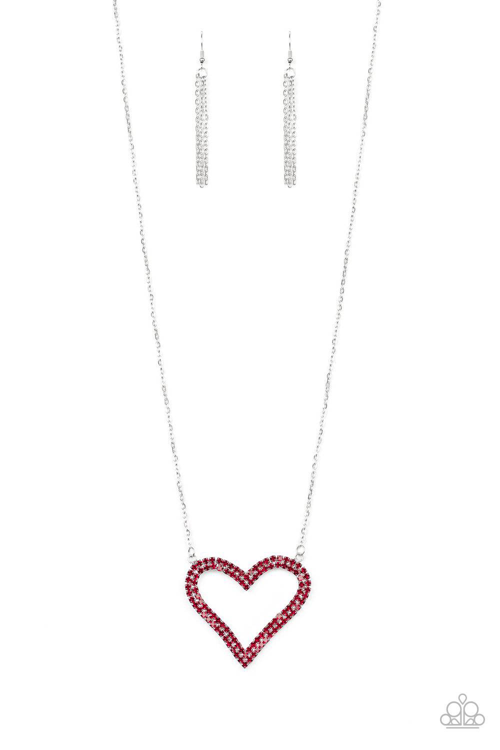 Pull Some HEART-strings Red Necklace - Paparazzi Accessories - GlaMarous Titi Jewels