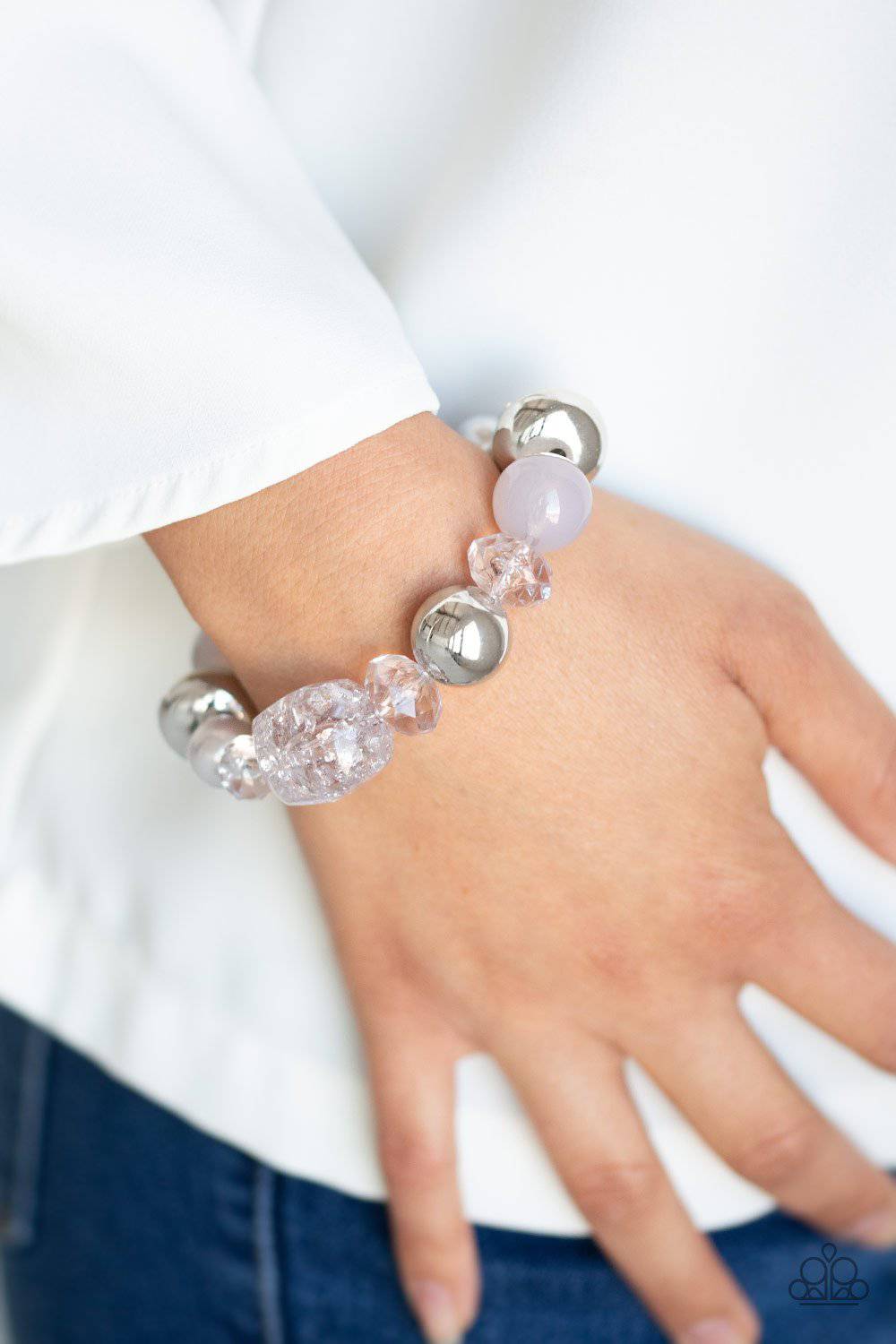 Ice Ice-Breaker Silver Bracelet - Paparazzi Accessories - GlaMarous Titi Jewels