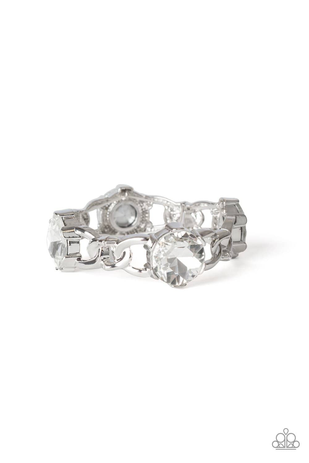 Light Up The Room - White Bracelet - Paparazzi Accessories - GlaMarous Titi Jewels