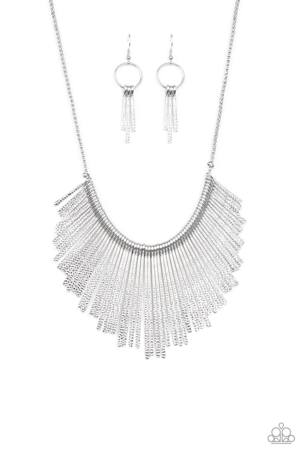 Metallic Mane Silver Necklace - Paparazzi Accessories - GlaMarous Titi Jewels