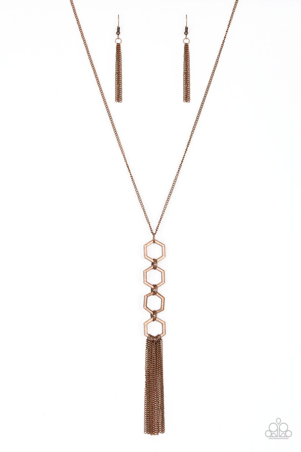 Ready, Set, GEO! Copper Necklace - Paparazzi Accessories - GlaMarous Titi Jewels