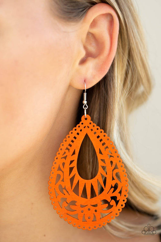Zesty Zen Orange Earrings - Paparazzi Accessories - GlaMarous Titi Jewels