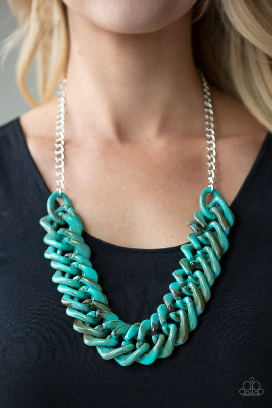 Comin In HAUTE Blue Necklace - Paparazzi Accessories - GlaMarous Titi Jewels