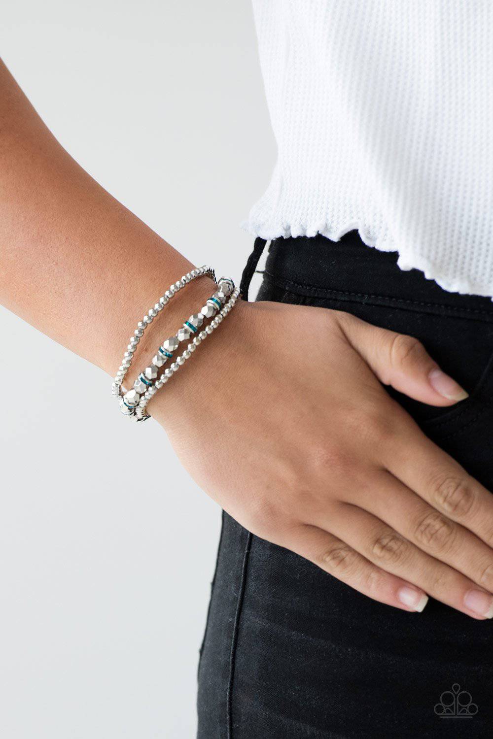 Let There BEAM Light Blue Bracelet - Paparazzi Accessories - GlaMarous Titi Jewels