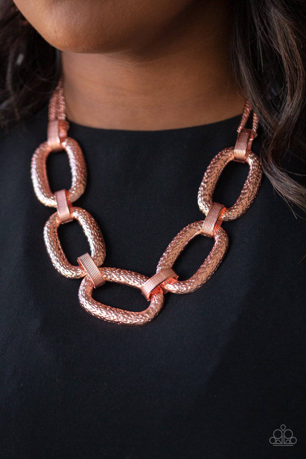 Take Charge - Copper Necklace - Paparazzi Accessories - GlaMarous Titi Jewels