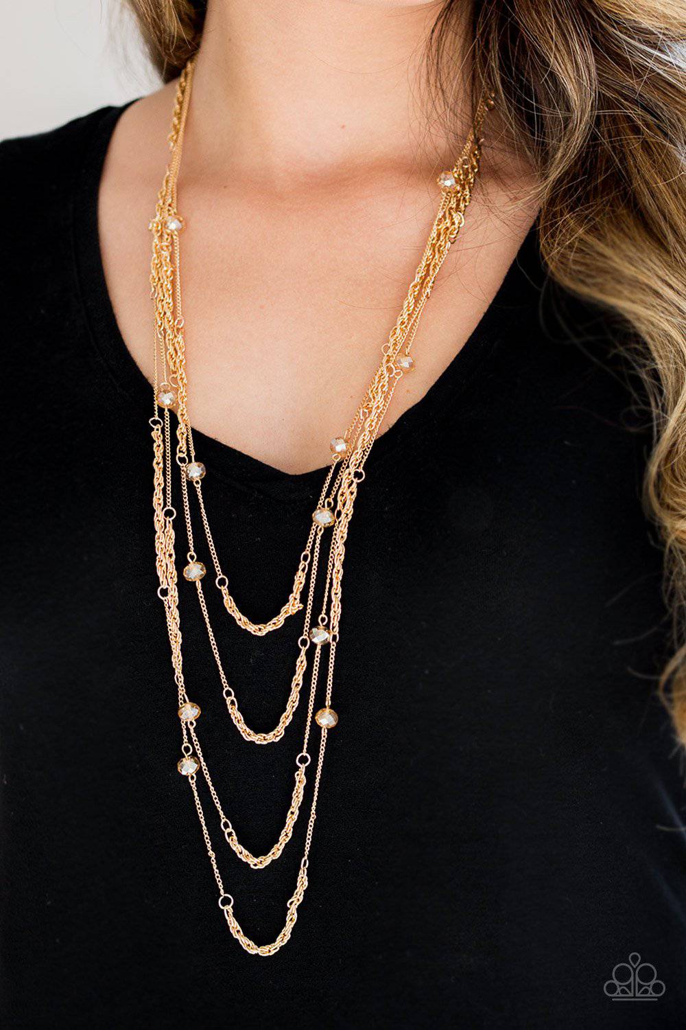 Open For Opulence Gold Necklace - Paparazzi Accessories - GlaMarous Titi Jewels