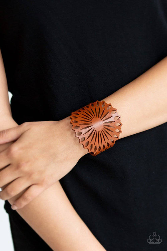 Wildflower Garden Brown Bracelet - Paparazzi Accessories - GlaMarous Titi Jewels