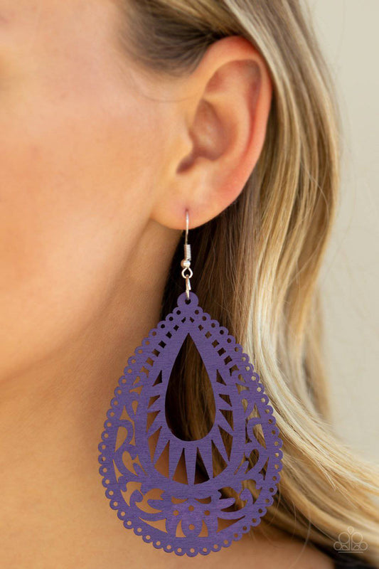 Zesty Zen Purple Earrings - Paparazzi Accessories - GlaMarous Titi Jewels