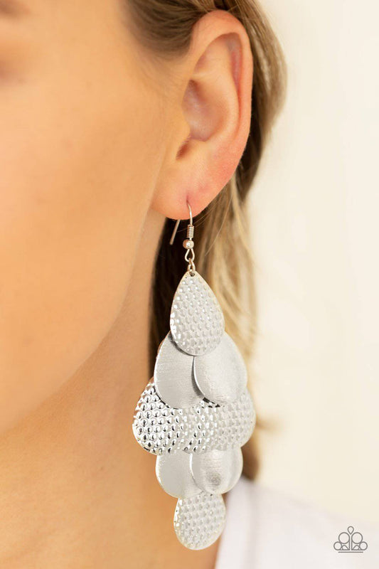 Chime Time Silver Earrings - Paparazzi Accessories - GlaMarous Titi Jewels