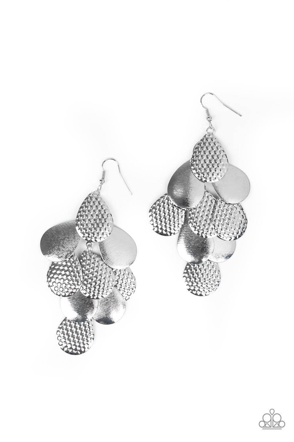 Chime Time Silver Earrings - Paparazzi Accessories - GlaMarous Titi Jewels