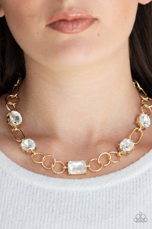 Urban District Gold Necklace - Paparazzi Accessories - GlaMarous Titi Jewels