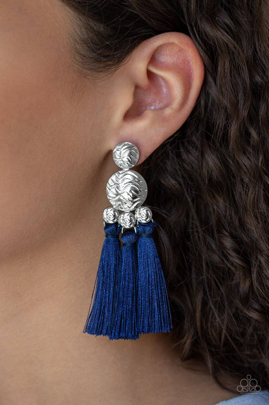 Taj Mahal Tourist - Blue Tassel Earrings - Paparazzi Accessories - GlaMarous Titi Jewels