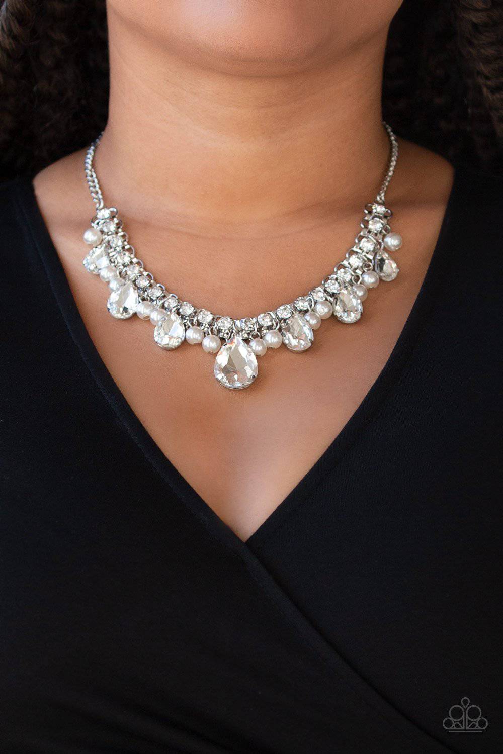 Paparazzi Knockout Queen White Necklace - 2020 Empower Me Pink Exclusive - GlaMarous Titi Jewels