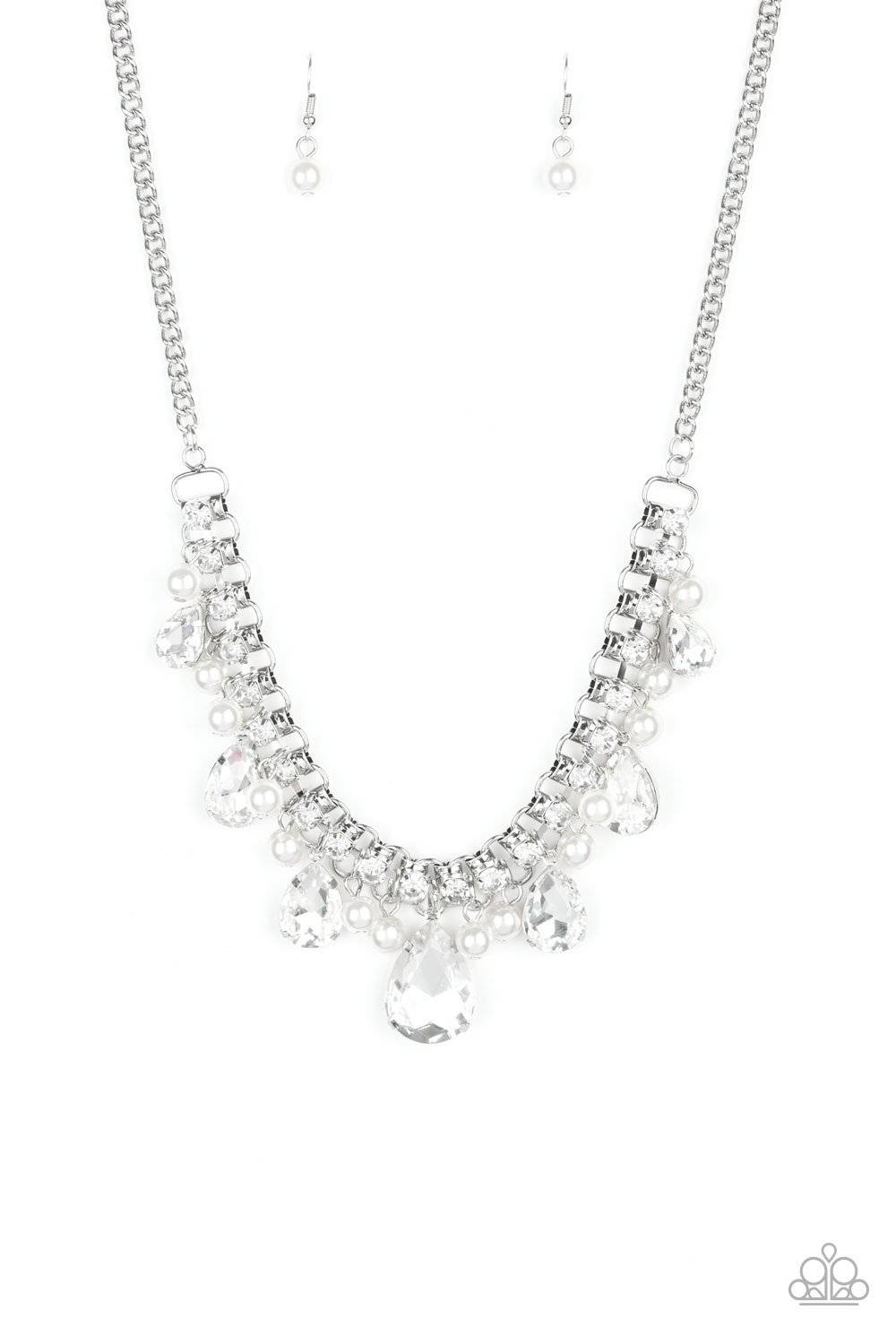 Paparazzi Knockout Queen White Necklace - 2020 Empower Me Pink Exclusive - GlaMarous Titi Jewels