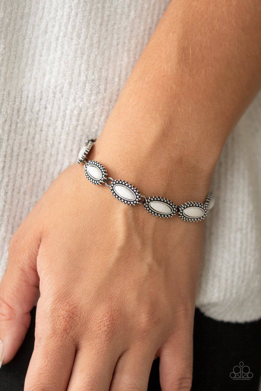 Mineral Magic - White Bracelet - Paparazzi Accessories - GlaMarous Titi Jewels