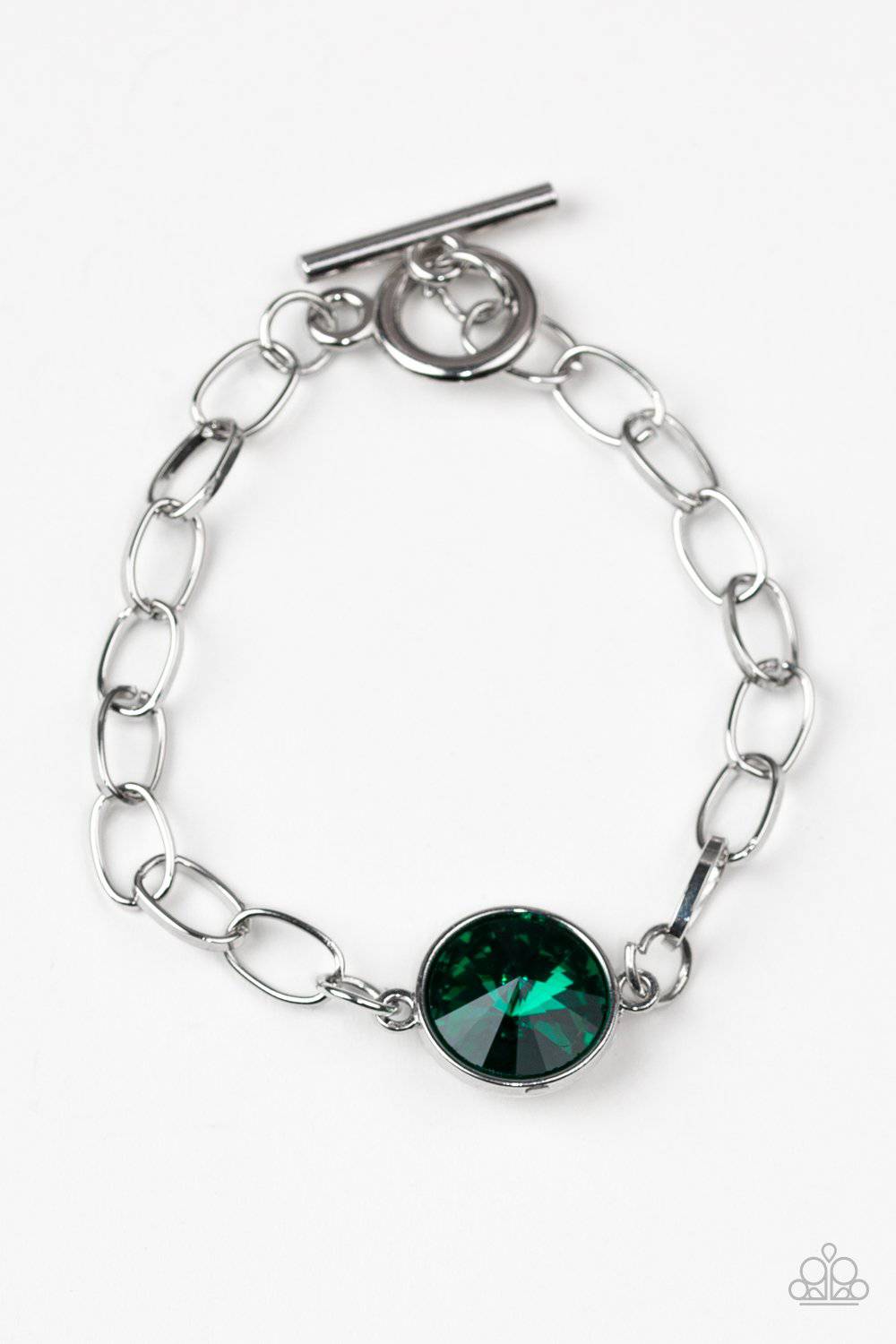 All Aglitter - Green Bracelet - Paparazzi Accessories - GlaMarous Titi Jewels