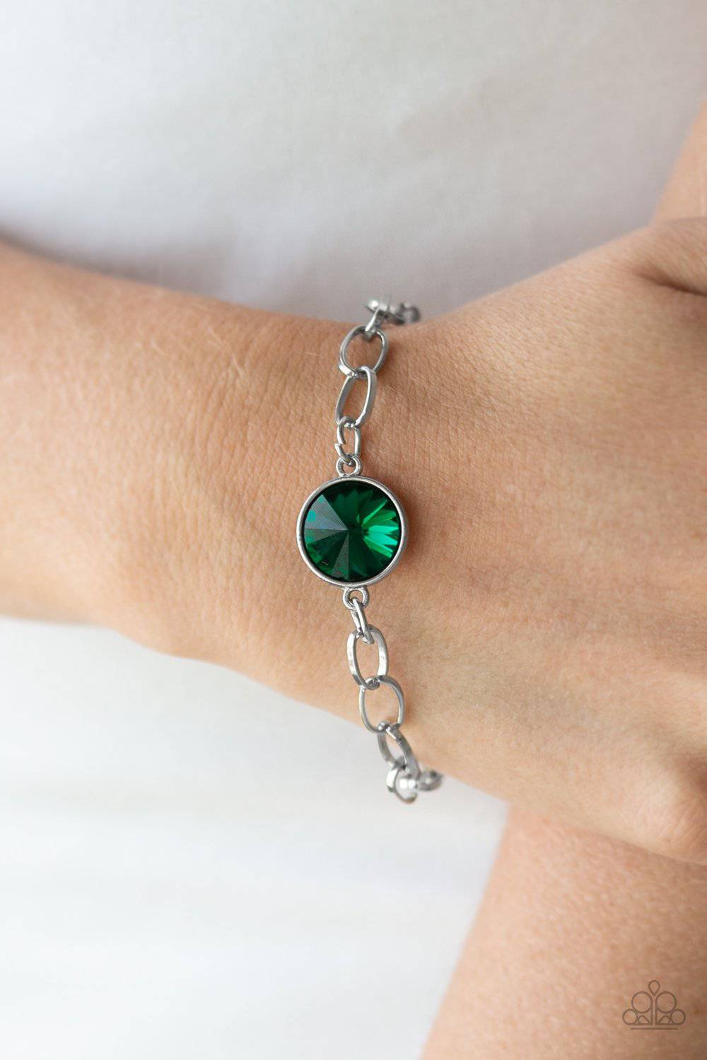 All Aglitter - Green Bracelet - Paparazzi Accessories - GlaMarous Titi Jewels