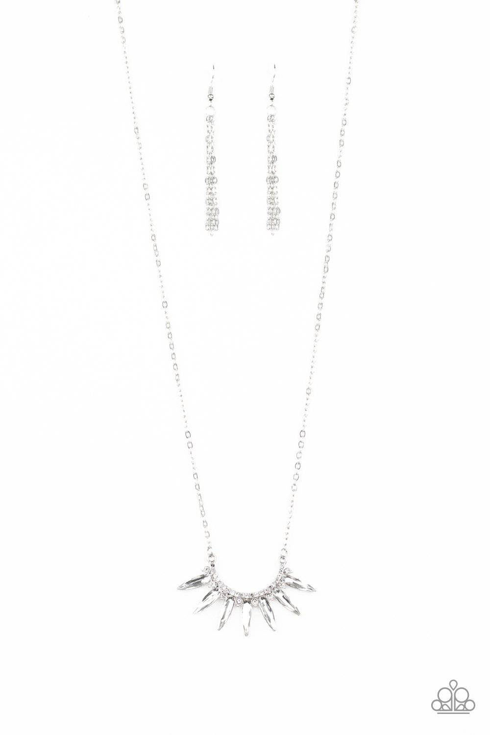 Empirical Elegance White Necklace - Paparazzi Accessories - GlaMarous Titi Jewels