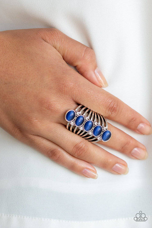 BLING Your Heart Out - Blue Cat's Eye Ring - Paparazzi Accessories - GlaMarous Titi Jewels