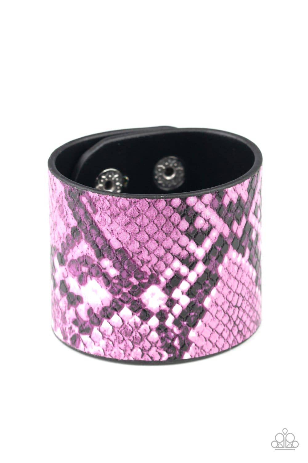 The Rest Is HISS-tory Purple & White Bracelet - Paparazzi Accessories - GlaMarous Titi Jewels