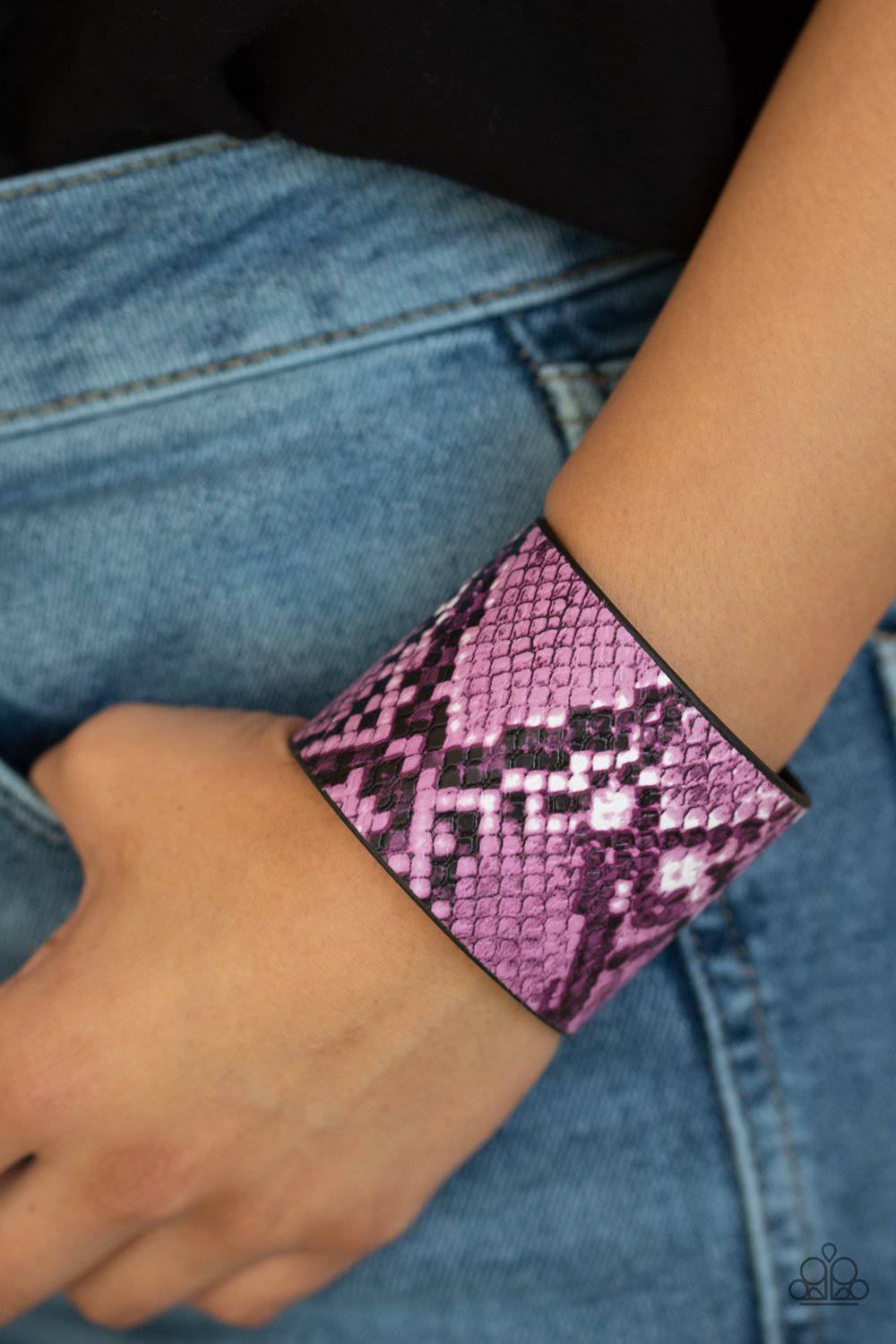 The Rest Is HISS-tory Purple & White Bracelet - Paparazzi Accessories - GlaMarous Titi Jewels