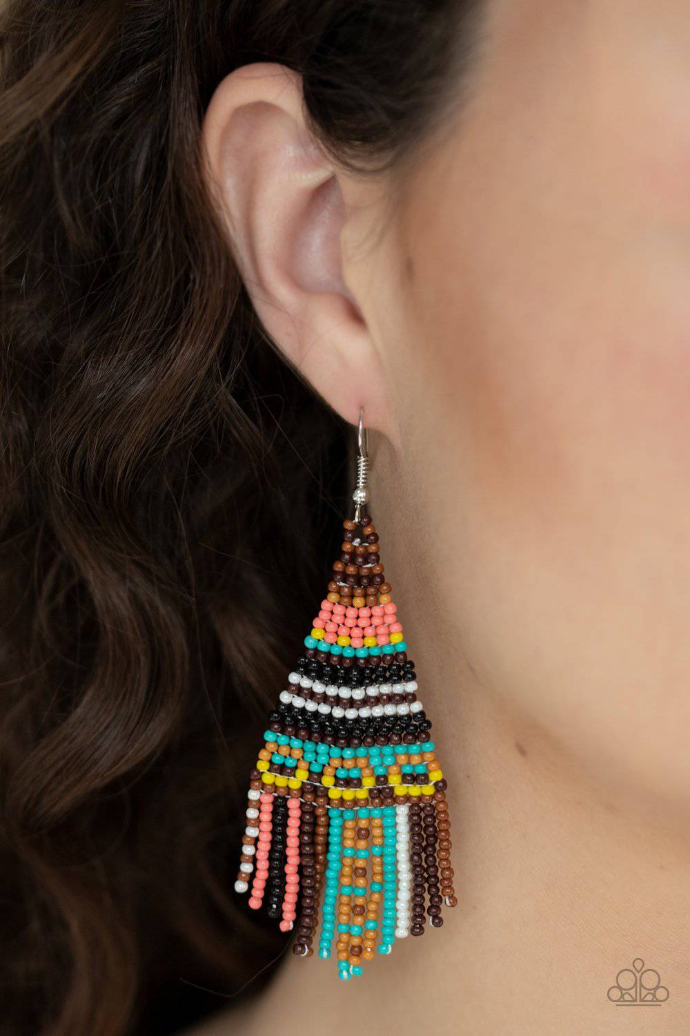 Beaded Bohemian Brown Earrings - Paparazzi Accessories - GlaMarous Titi Jewels