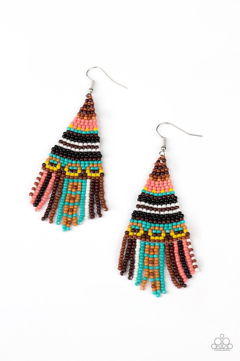 Beaded Bohemian Brown Earrings - Paparazzi Accessories - GlaMarous Titi Jewels