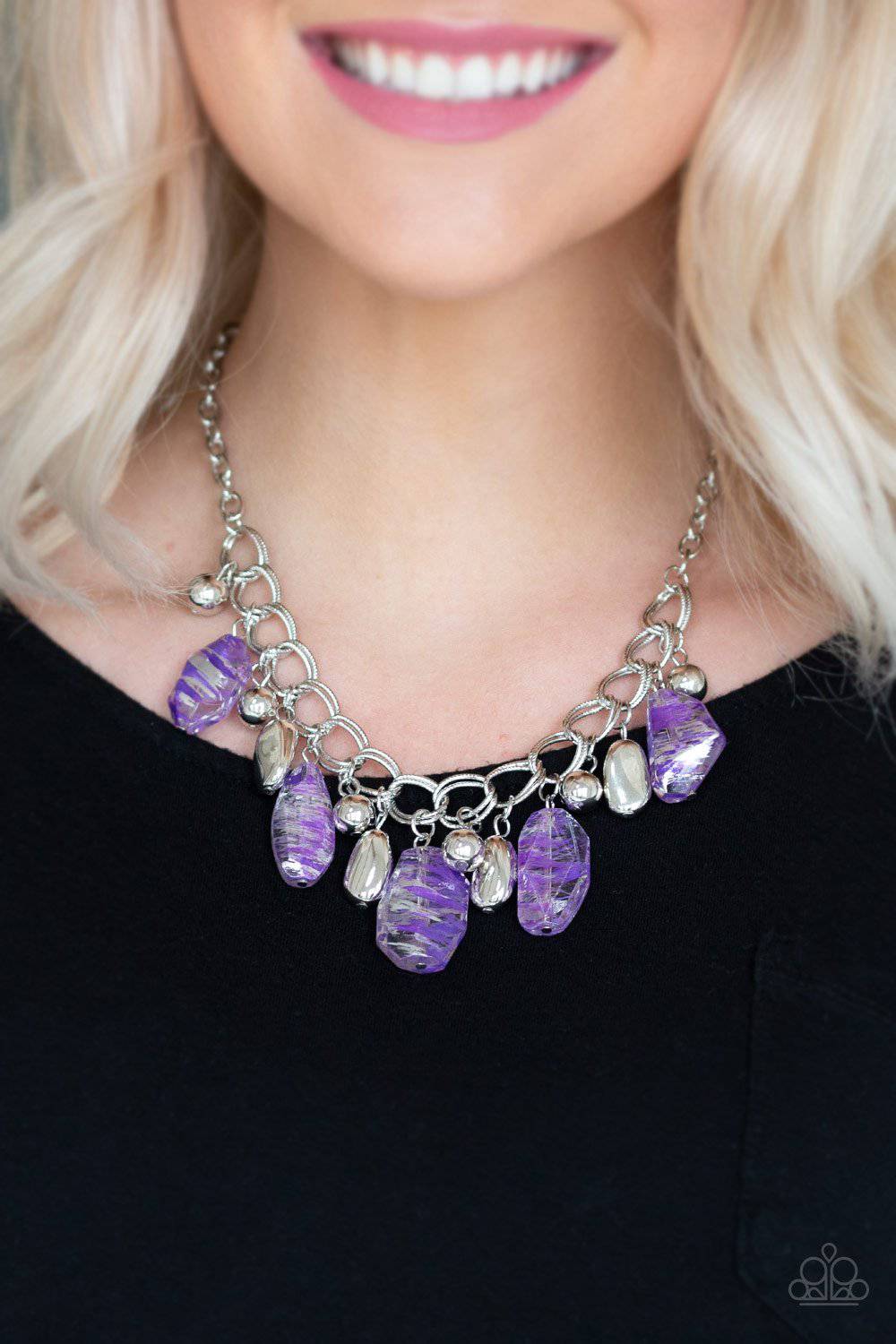 Chroma Drama Purple Necklace - Paparazzi Accessories - GlaMarous Titi Jewels