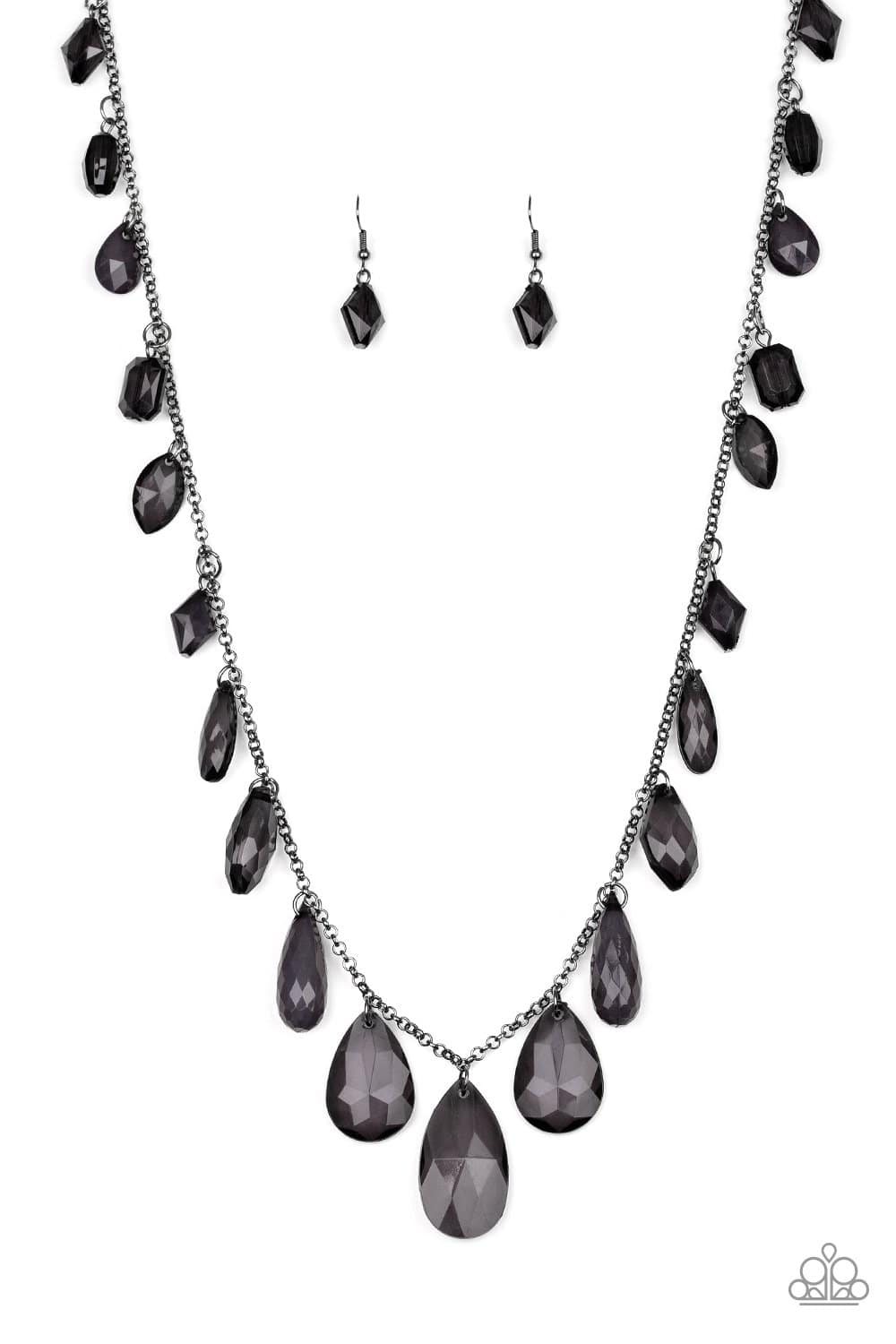 GLOW And Steady Wins The Race - Black Necklace - Paparazzi Accessories - GlaMarous Titi Jewels