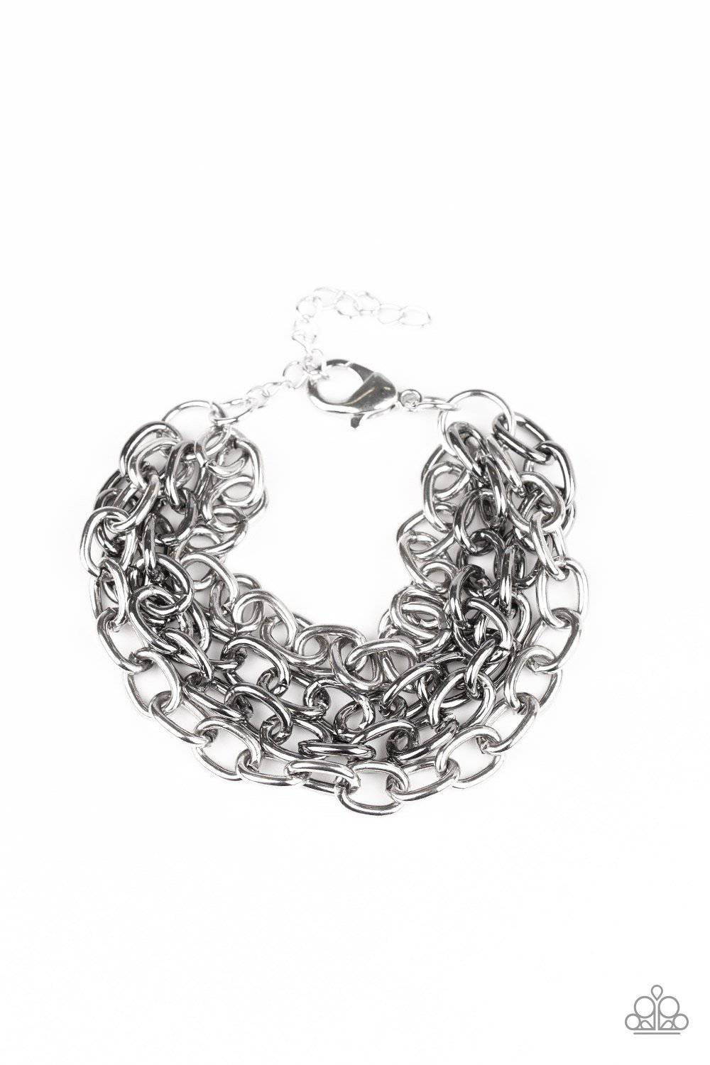 Fast Ball - Multi Gunmetal & Silver Chain Bracelet - Paparazzi Accessories - GlaMarous Titi Jewels