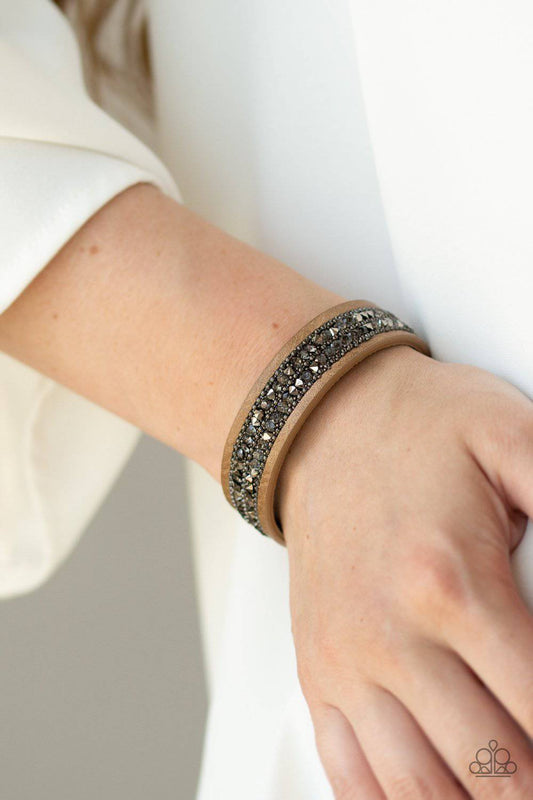 Paparazzi Crunch Time Skinny Brown Leather Bracelet - GlaMarous Titi Jewels