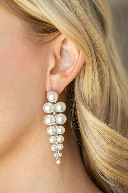 Totally Tribeca - White Pearl Post Earrings - Paparazzi Accessories - GlaMarous Titi Jewels