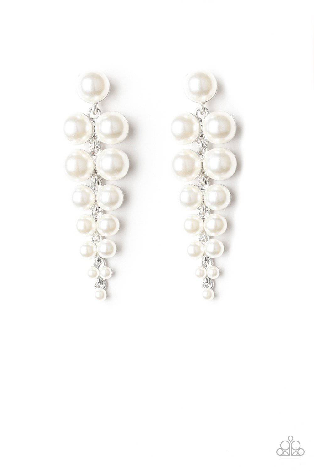 Totally Tribeca - White Pearl Post Earrings - Paparazzi Accessories - GlaMarous Titi Jewels