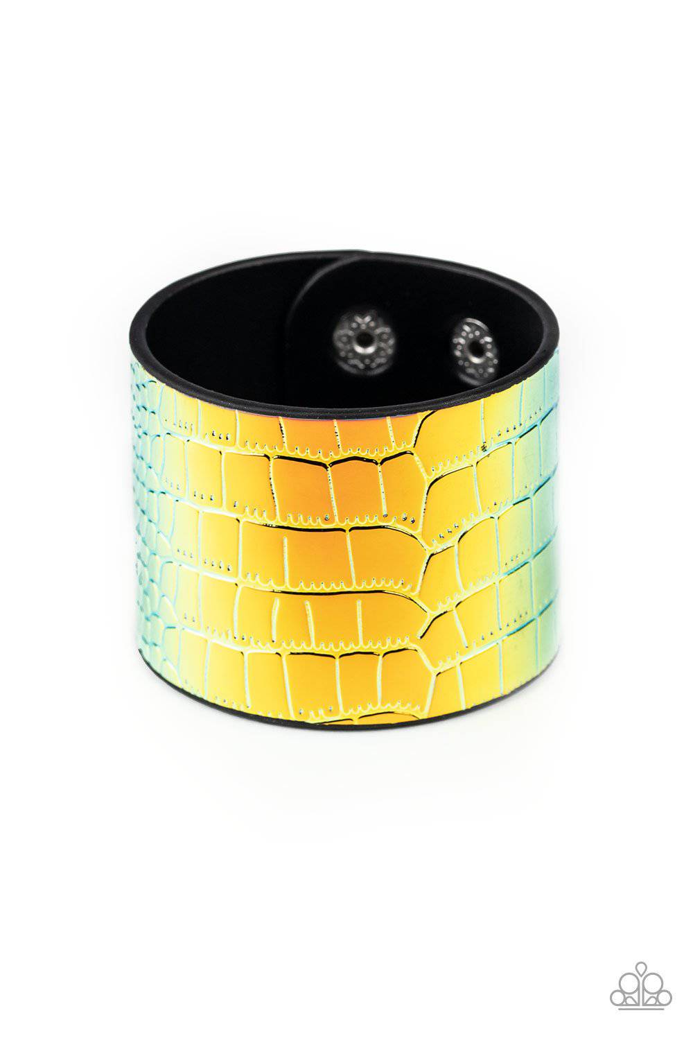 Chroma Croc - Multi Chrom Leather Bracelet - Paparazzi Accessories - GlaMarous Titi Jewels