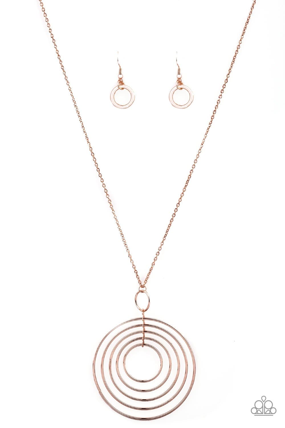 Paparazzi Running Circles In My Mind Rose Gold Necklace - GlaMarous Titi Jewels