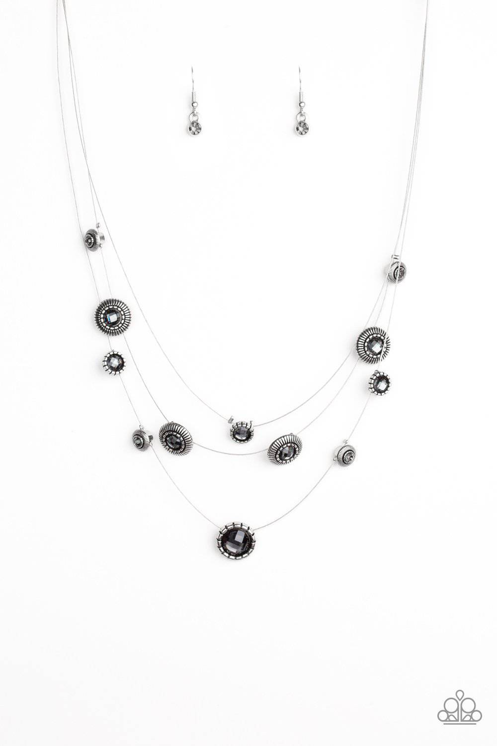 SHEER Thing! - Silver Rhinestone Floating Necklace - Paparazzi Accessories - GlaMarous Titi Jewels