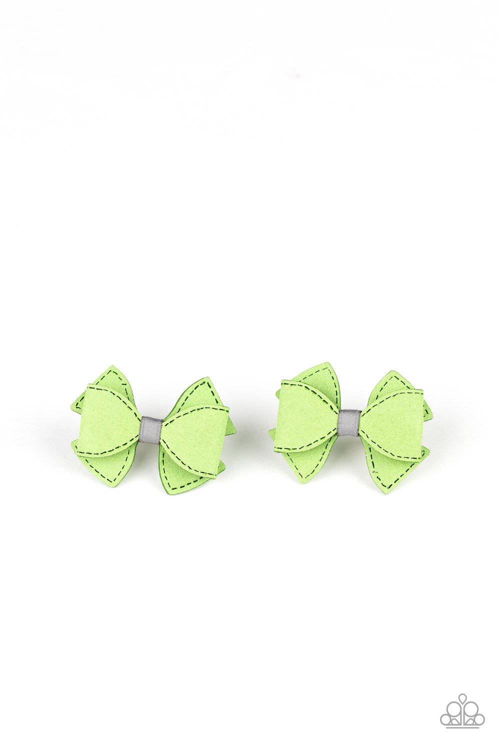 Boots and Bows Green Hair Clip - Paparazzi Accessories - GlaMarous Titi Jewels