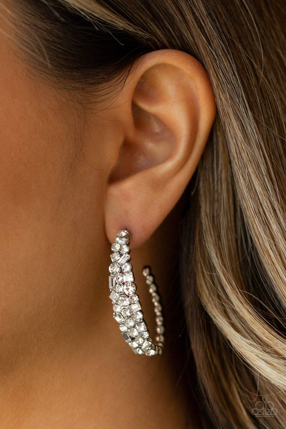 A GLITZY Conscience - Black Rhinestone Earrings - Paparazzi Accessories - GlaMarous Titi Jewels