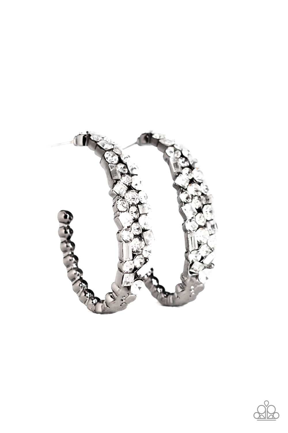 A GLITZY Conscience - Black Rhinestone Earrings - Paparazzi Accessories - GlaMarous Titi Jewels
