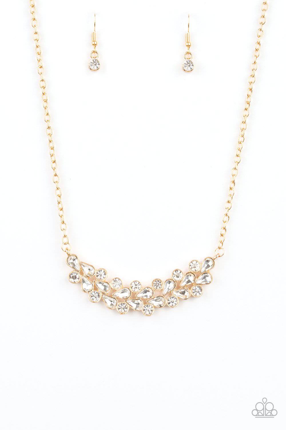 Paparazzi Special Treatment Gold & Gold Rhinestone Necklace - GlaMarous Titi Jewels