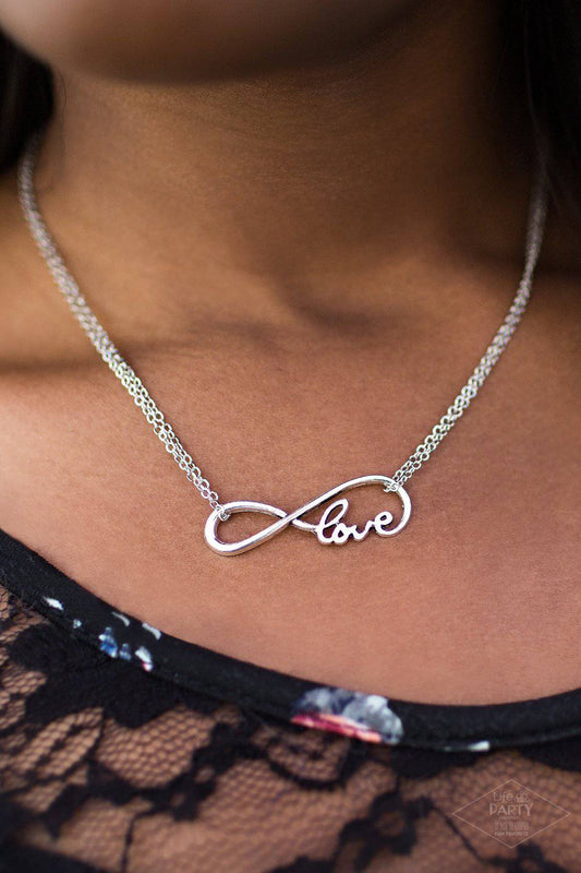 We Found Love Silver Infinity Charm Necklace - Paparazzi Accessories - GlaMarous Titi Jewels